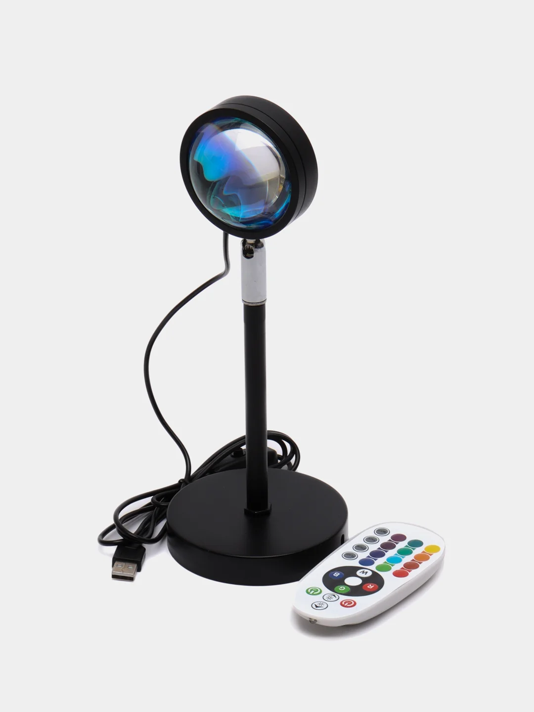 Белый лампа Закат RGB металлическая с пультом и приложением мобильным, 16 цветов