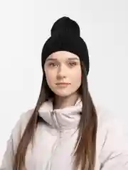 Тёмно-зелёный шапка женская, вязаная