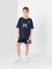 Белый детский комплект футбольной формы Messi, Neymar, Cristiano Ronaldo, HAALAND, Benzema