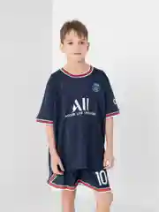 Белый детский комплект футбольной формы Messi, Neymar, Cristiano Ronaldo, HAALAND, Benzema