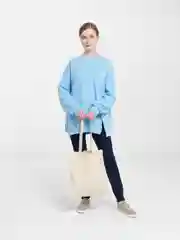 Бежевый сумка-шоппер, с принтом