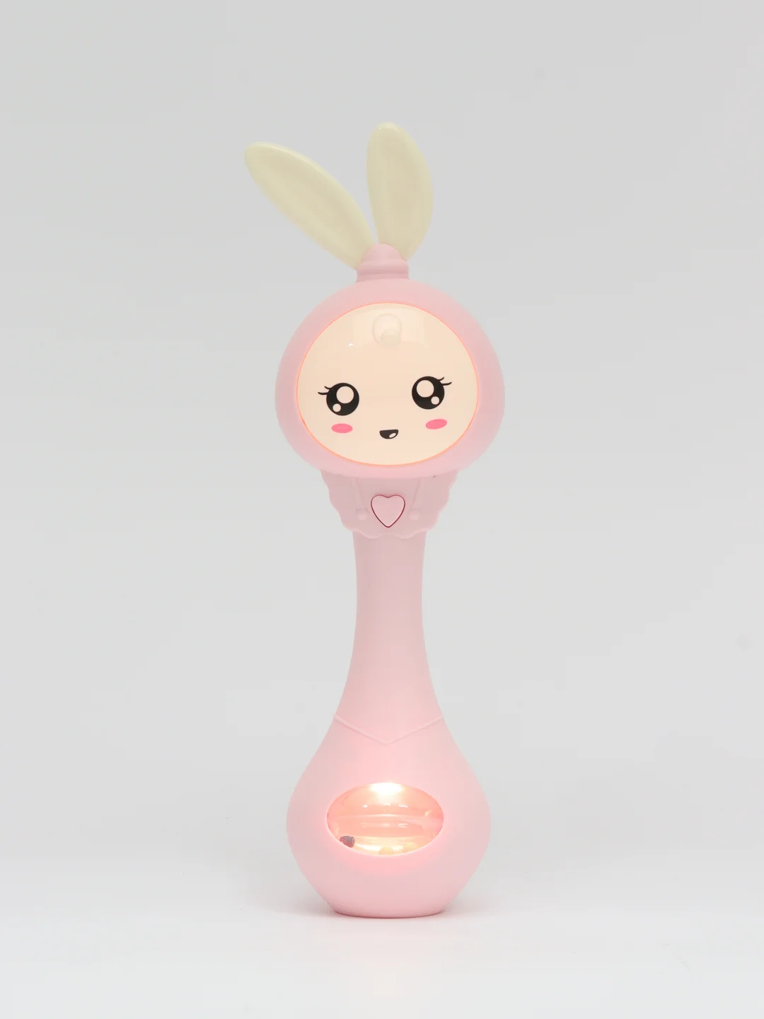 Розовый интерактивная игрушка-погремушка "Зайчик", 24 см