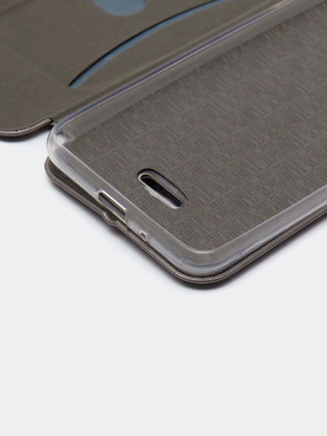 Серебряный чехол-книжка на Xiaomi Redmi 6 (Сяоми Редми
