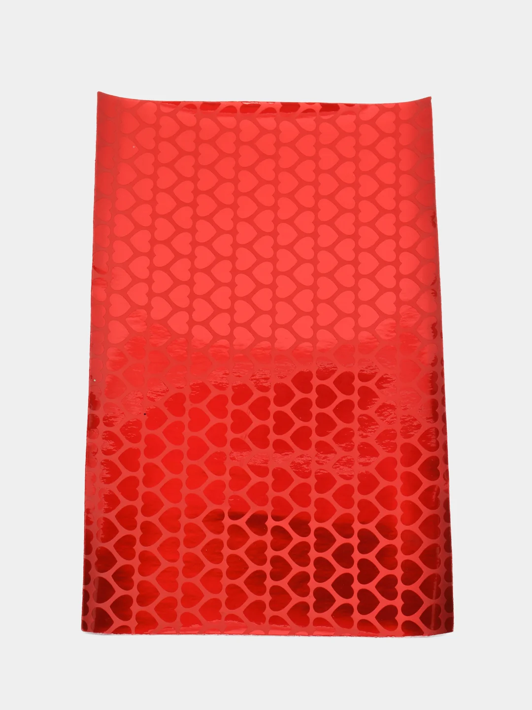 Красный кожзам голография "Сердечки" 20*33 см