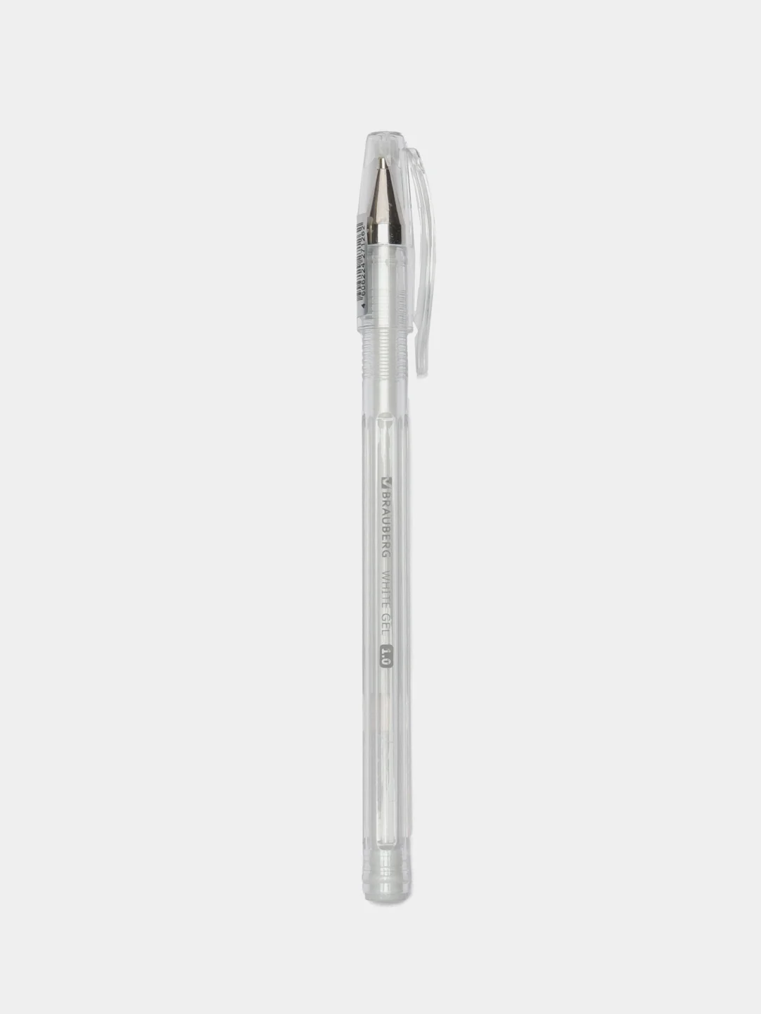 Ручка гелевая Brauberg "White Pastel", белая, прозрачный корпус