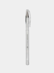 Ручка гелевая Brauberg "White Pastel", белая, прозрачный корпус