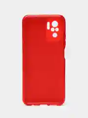 Красный чехол Xiaomi Redmi Note 10 / Redmi Note 10S / Poco M5s блестящий с защитой камеры