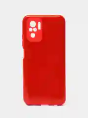 Красный чехол Xiaomi Redmi Note 10 / Redmi Note 10S / Poco M5s блестящий с защитой камеры