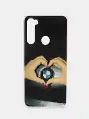 Бордовый чехол Xiaomi Redmi Note 8 / Redmi Note 8 2021 силиконовый с рисунком