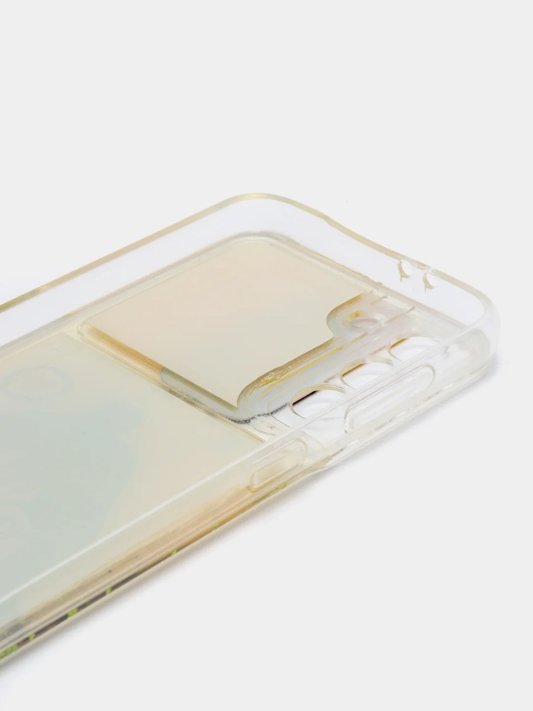 Горчичный чехол Samsung Galaxy S21 силиконовый переливающийся жидкий с блестками и защитой камеры