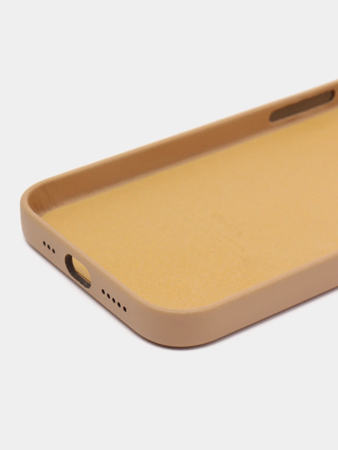 Горчичный чехол Leather Case, для IPhone 12/ 12 Pro/ 12 Pro Max, под кожу