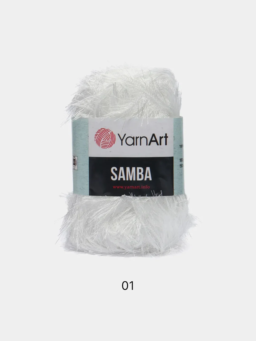 Белый пряжа травка YarnArt Samba, 150 м, 100 г, полиэстер