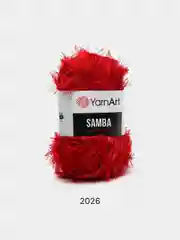 Красный пряжа травка YarnArt Samba, 150 м, 100 г, полиэстер