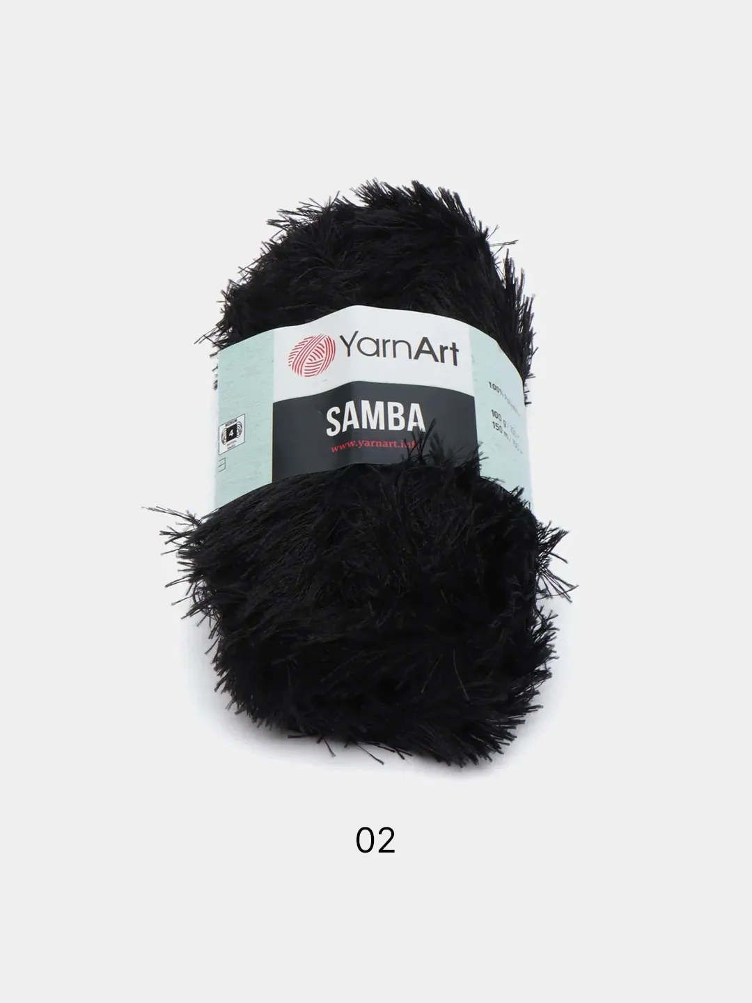 Черный пряжа травка YarnArt Samba, 150 м, 100 г, полиэстер