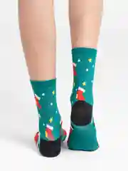 Бордовый носки женские новогодние