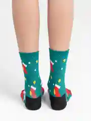 Бордовый носки женские новогодние