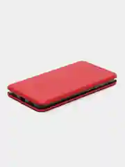 Красный чехол-книжка на Xiaomi Redmi 5 из эко кожи, с карманом для карт