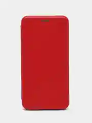 Красный чехол-книжка на Xiaomi Redmi 5 из эко кожи, с карманом для карт