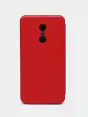 Красный чехол-книжка на Xiaomi Redmi 5 из эко кожи, с карманом для карт