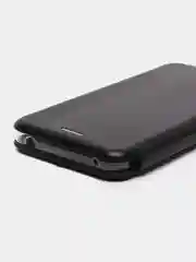 Черный чехол-книжка на Nokia 7.1, из экокожи, с карманом для карт