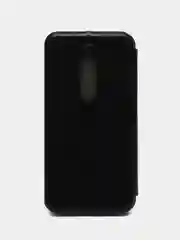 Черный чехол-книжка на Nokia 7.1, из экокожи, с карманом для карт