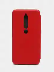 Красный чехол-книжка на Nokia 6.1, из экокожи, с карманом для карт