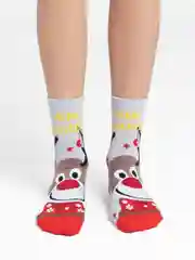 Серый металлик носки женские новогодние