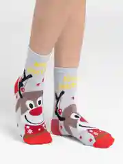 Серый металлик носки женские новогодние