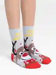 Серый металлик носки женские новогодние