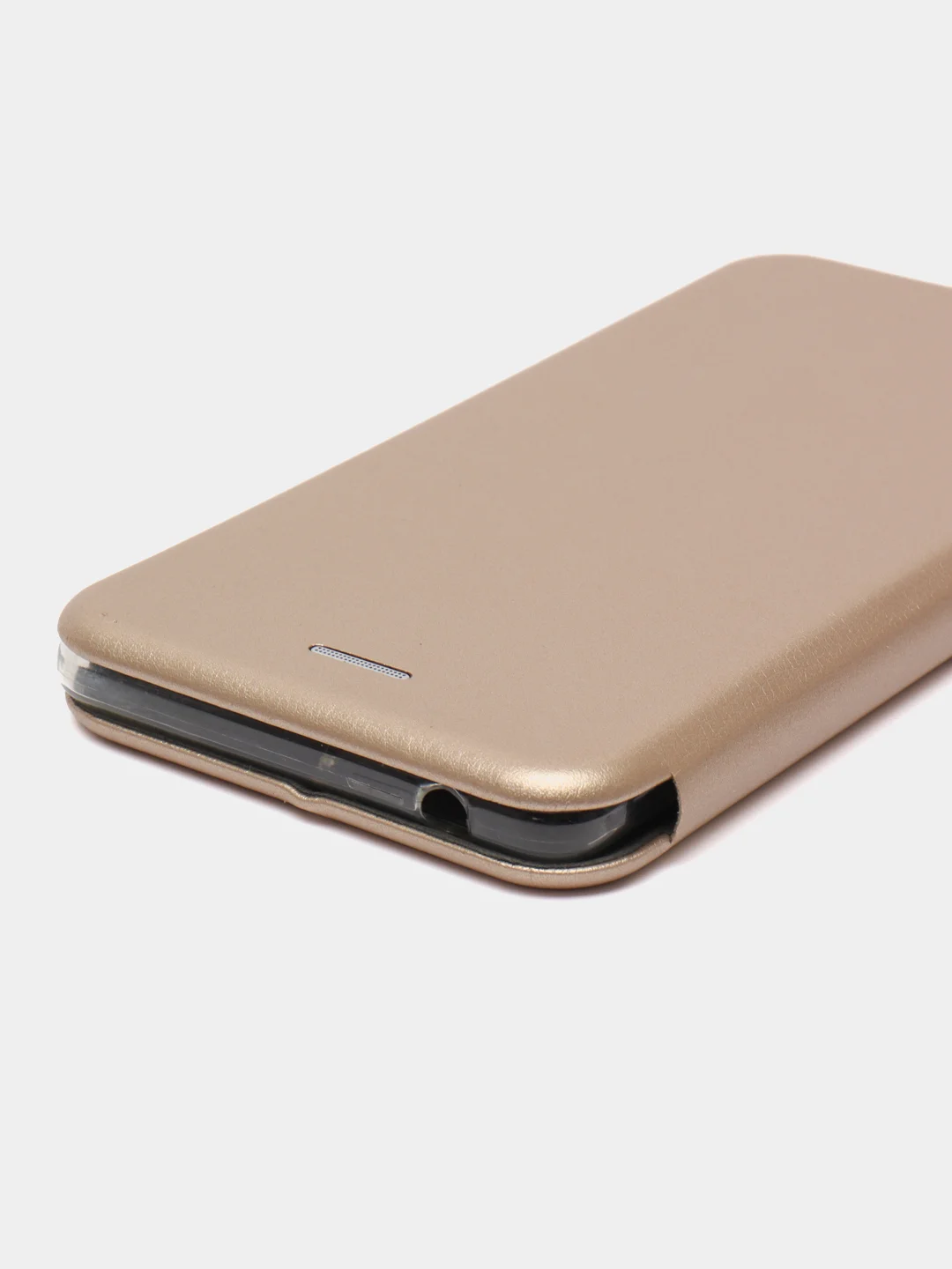 Золотой чехол-книжка на Nokia 7 Plus, из экокожи, с карманом для карт