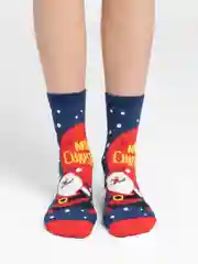 Темно-синий носки женские новогодние