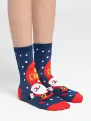 Темно-синий носки женские новогодние