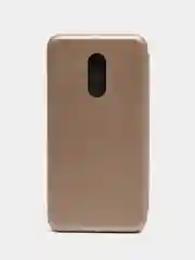 Золотой чехол-книжка на Xiaomi Redmi 5 из эко кожи, с карманом для карт