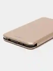 Золотой чехол-книжка на Xiaomi Redmi 5 из эко кожи, с карманом для карт