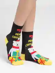 Черный носки женские новогодние