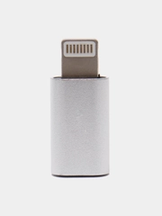 Переходник micro USB на Lightning 8-pin, с микро на лайтинг, алюминий