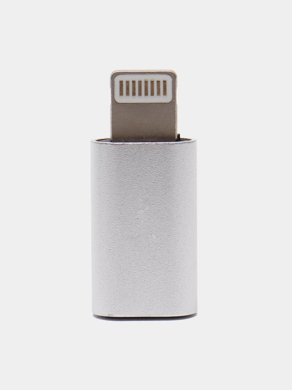 Переходник micro USB на Lightning 8-pin, с микро на лайтинг, алюминий