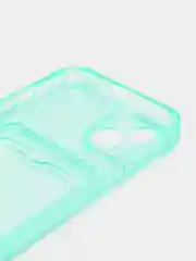 Белый чехол силиконовый с кармашком для карты iPhone 13, 14 (Mini, Pro, Pro Max, Plus)