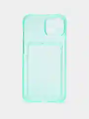 Белый чехол силиконовый с кармашком для карты iPhone 13, 14 (Mini, Pro, Pro Max, Plus)