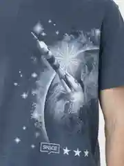 Синий меланж пижама мужская c брюками