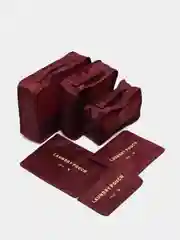 Бордовый комплект сумок для путешествий, 6 штук