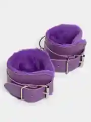 Фиолетовый наручники для БДСМ, мягкие, с мехом, 4 цвета