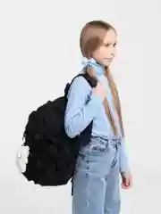 Черный милый школьный рюкзак в корейском стиле с брелком,  Hello Kitty