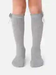 Серый гольфы для девочки, с бантом