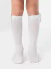 Белый гольфы для девочки, с бантом