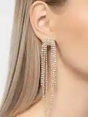 Золотой серьги длинные, вечерние