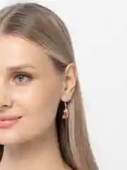Алый серьги новогодние / серьги-подвески новогодние