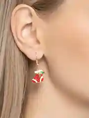 Алый серьги новогодние / серьги-подвески новогодние