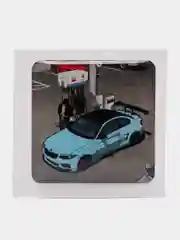 Синий меланж 3d наклейки на телефон с тачками "JDM" drift, объёмные стикеры на телефон с машинками