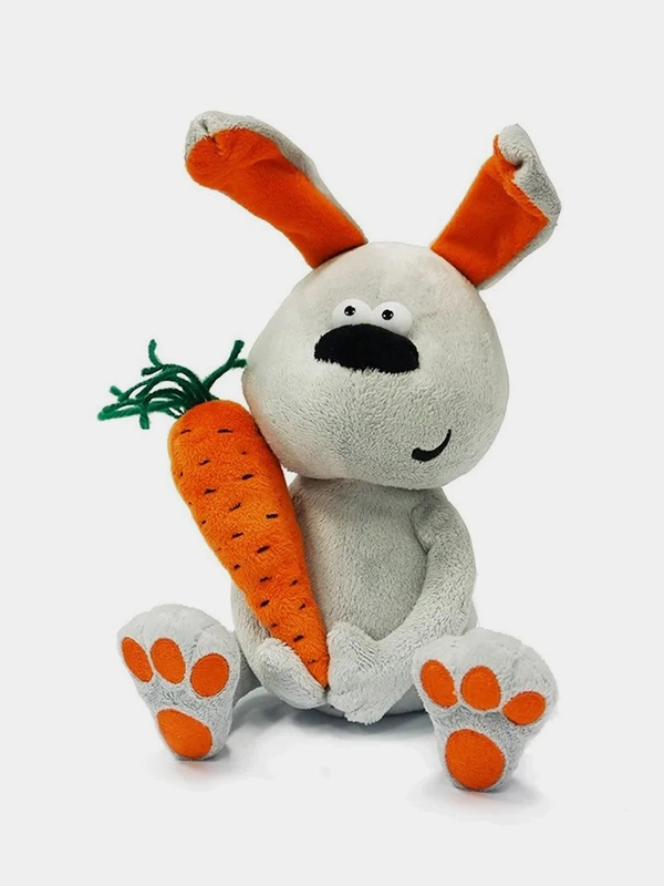 Мягкая игрушка Заяц и Морковка, ДуRашки, 22 см, в коробке